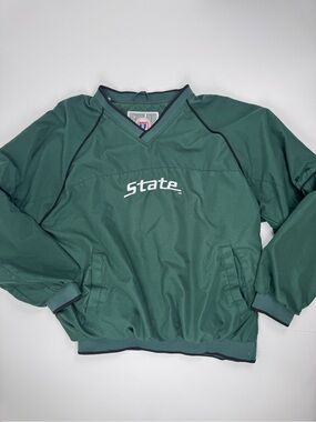 Michigan State University Green Pullover Windbreaker